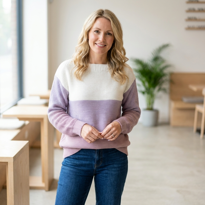 Mabli | Striped Boat-Neck Sweater