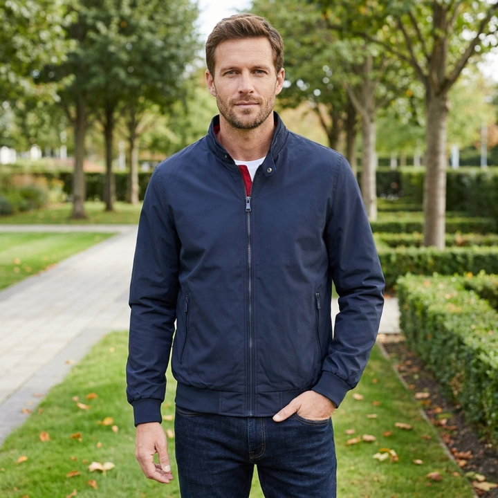 Bennett | Ribbed-Trim Bomber Jacket