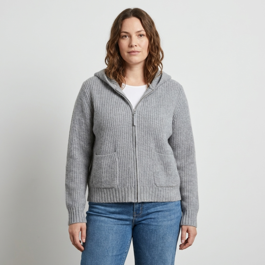 Sophie | Ribbed Hooded Cardigan