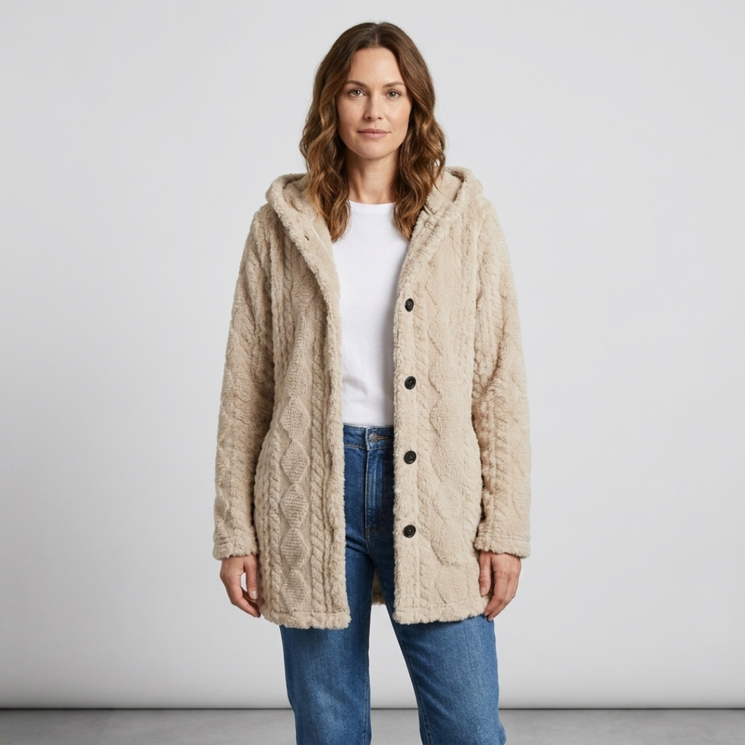 Martha | Hooded Textured Cardigan Coat