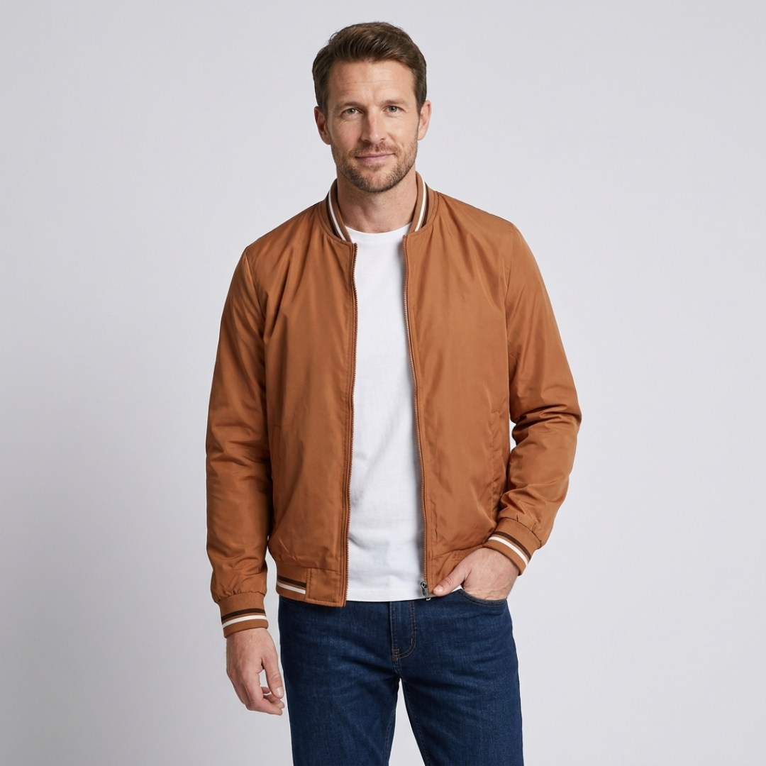 Bennett | Ribbed-Trim Bomber Jacket