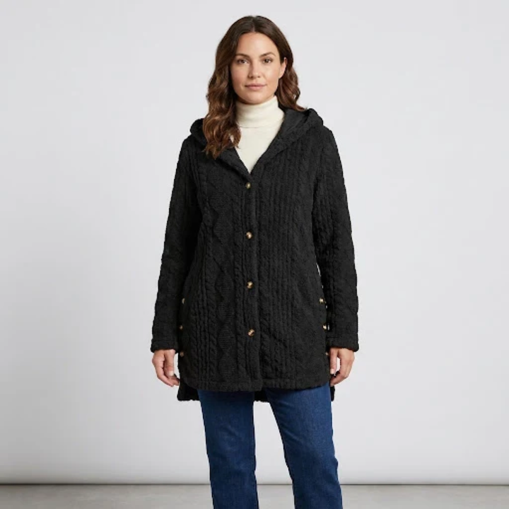 Martha | Hooded Textured Cardigan Coat