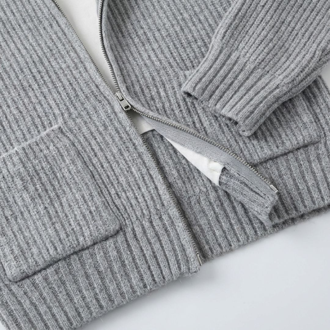 Sophie | Ribbed Hooded Cardigan