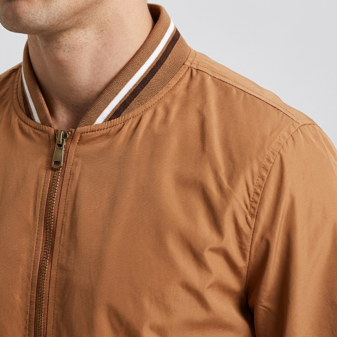 Bennett | Ribbed-Trim Bomber Jacket