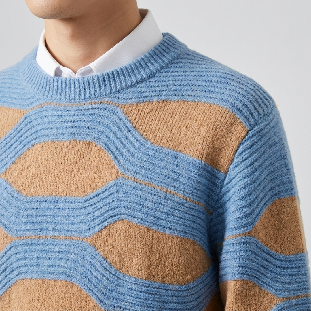 Edward | Textured Wave Knit Sweater